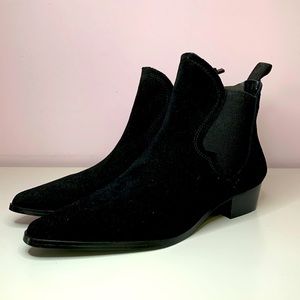 Suede Leather  Black Booties Brand New